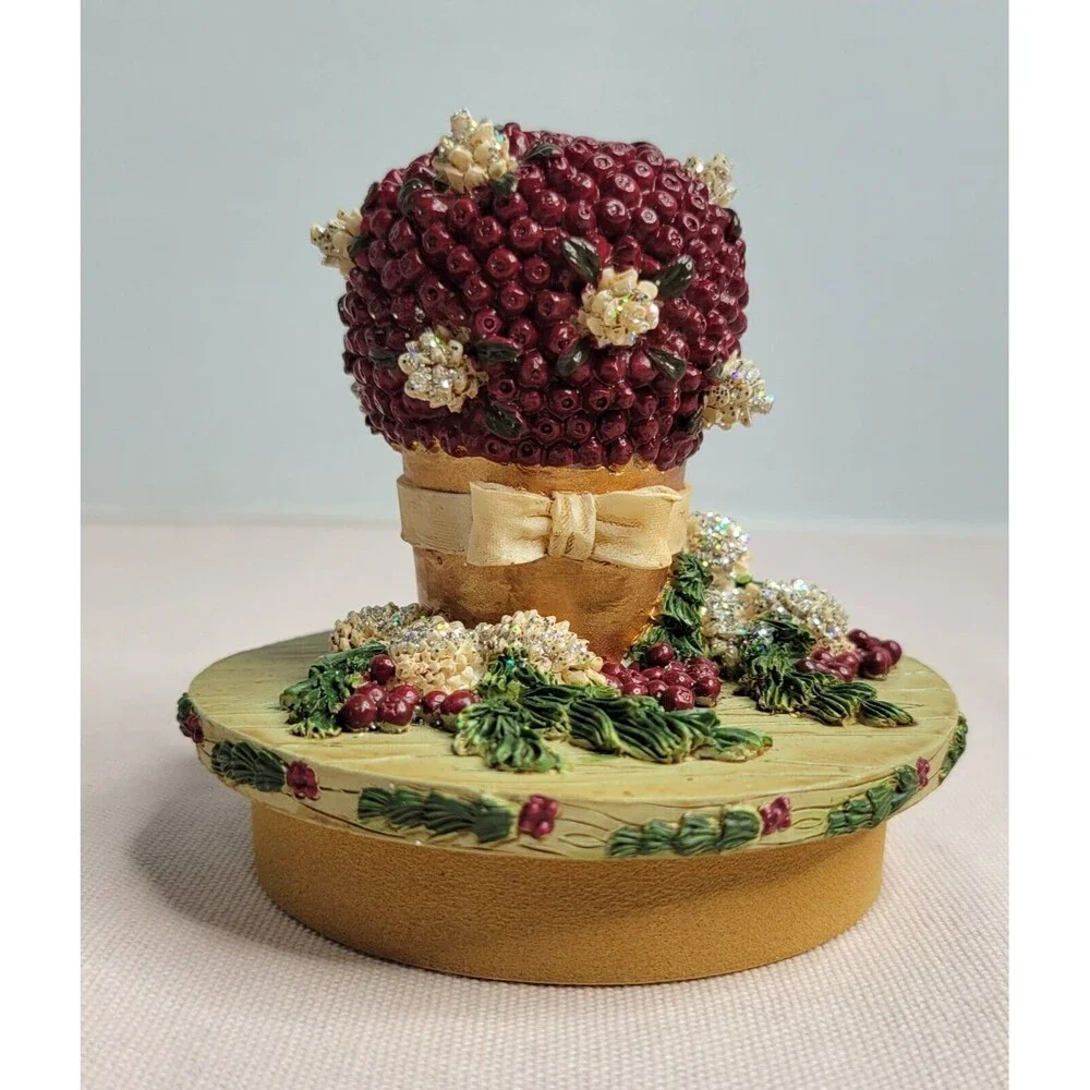 Our America Candle Topper CHRISTMAS TOPIARY Sugar Plum Fits Medium & Large Jars